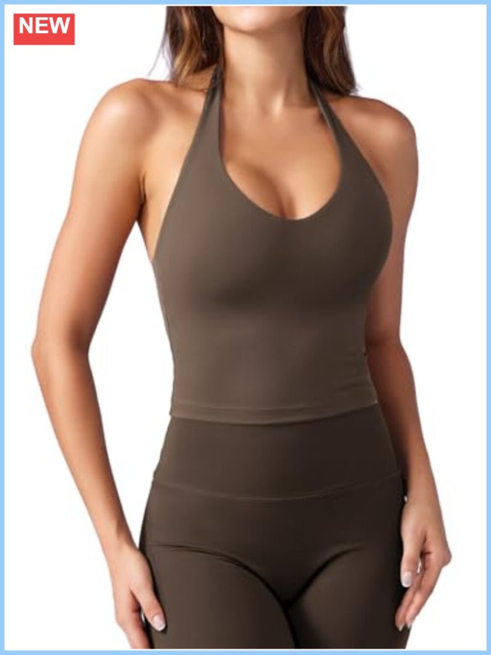 Women's Halter Crop Tank Top with Removable Pads